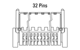 Abmessung Zero8 Plug gewinkelt 32-polig