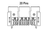 Abmessung Zero8 Socket gewinkelt 20-polig